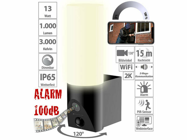 Home 6 WLAN LED Außenwandleuchte überwachungskamera Nachtsicht kaufen